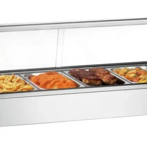 Bartscher Warmhoudvitrine | RVS/Glas | R6 68L | 6x 1/3 GN | 230V | Achter Schuifdeuren | 1135x420x335mm Nieuw