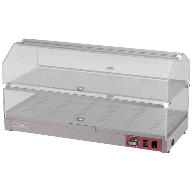 Warmhoudvitrine | RVS | 30°c/60°c | 2 Niveaus | 230v | 800x355x415mm Must-Have