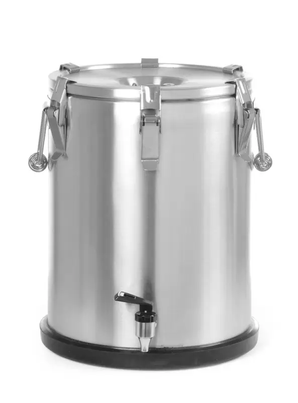 Hendi Profi Line Geïsoleerde Draagbare Container | Met kraan | 25L | Zilver | Ø330x430mm Superprijs