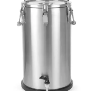 Voordeelprijs Hendi Profi Line Geïsoleerde Draagbare Container | Met kraan | 35L | Zilver | Ø330x570mm