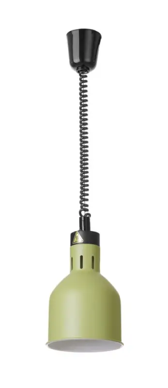 Flitsaanbieding Hendi Warmtelamp | Cilindrisch | Groen | Verstelbaar Snoer | 230V/250W | Ø175xH250mm