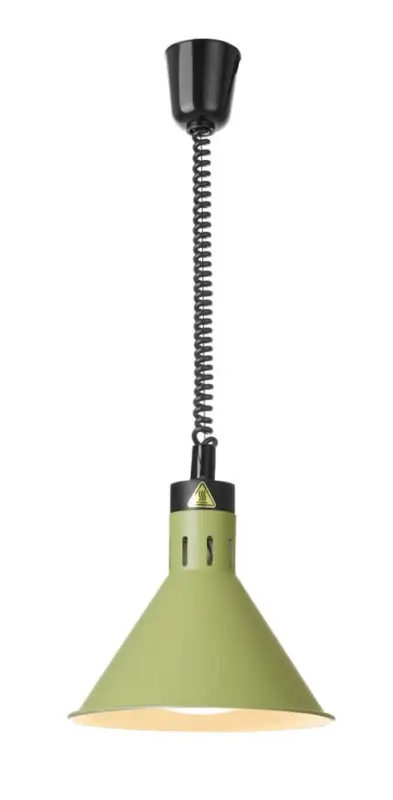 Superprijs Hendi Warmtelamp | Conisch | Groen | Verstelbaar Snoer | 230V/250W | Ø275xH250mm