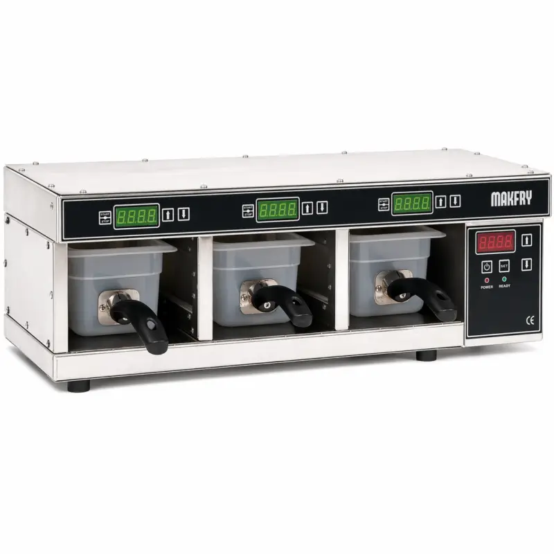 Makfry Bain Marie | Meat Bain Marie MB3 | 3x 2L Capaciteit | 1.2kW | 230V | 700x370x170mm Lage Prijs