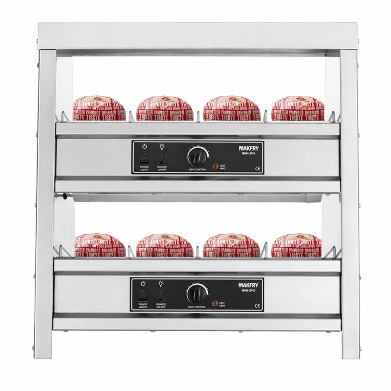 Makfry Burger Warmhoudvitrine | BURGER HOT DISPLAY HD20 | RVS | Cap. 64 Burgers | 2.6 kW | 230V | 730x600x750mm Voordeelprijs