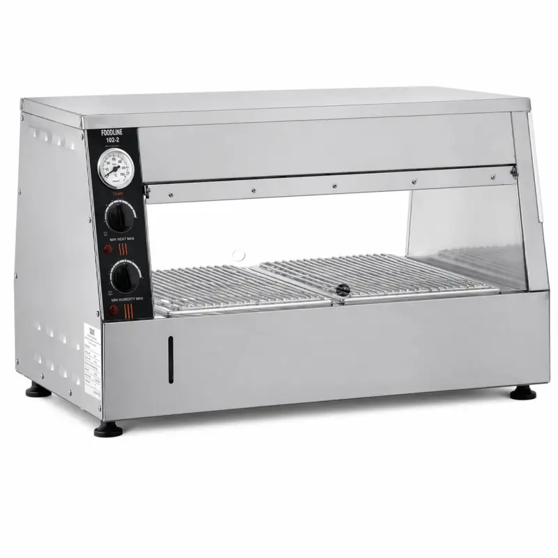 Direct Beschikbaar Makfry Warmhoudvitrine | Hot Display HD2 | RVS | Cap. 10KG | 1.6 kW | 230V | 860x610x470mm