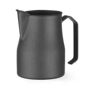 Melkkan Matzwart Met V-vormige Schenktuit, Hendi, 0,7L, Zwart, ø84x(h)130mm Gratis Retour