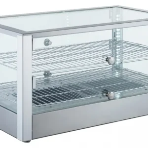 Premium Combisteel Warmhoudvitrine 80L | 230v | Rechte Uitvoering | 2 Roosters | 700x400x376mm