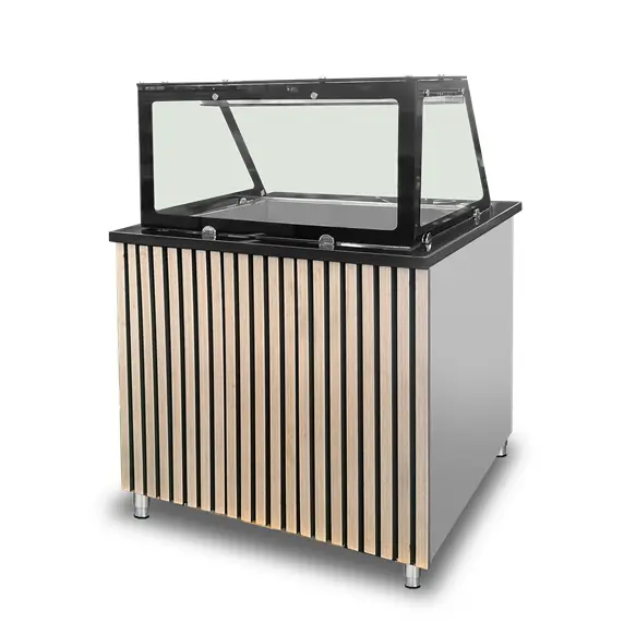 Unninox Bain-Marie | Elektrisch | 2x 1/1 GN | 30°C/85°C | 2.4kW | 230V | Aftapkraan | Gesloten Onderkast | 830x820x855mm Fabrieksprijs