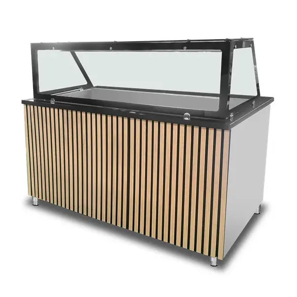Unninox Bain-Marie | Elektrisch | 4x 1/1 GN | 30°C/85°C | 3kW | 230V | Aftapkraan | Gesloten Onderkast | 1530x820x855mm Laatste Kans