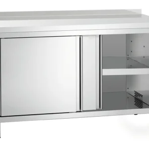Beperkte Voorraad Bartscher Warmhoudkast | RVS | 2 Schuifdeuren + Opstaande Rand | 2 kW | 1 Tussenschap | 1400x700x850mm