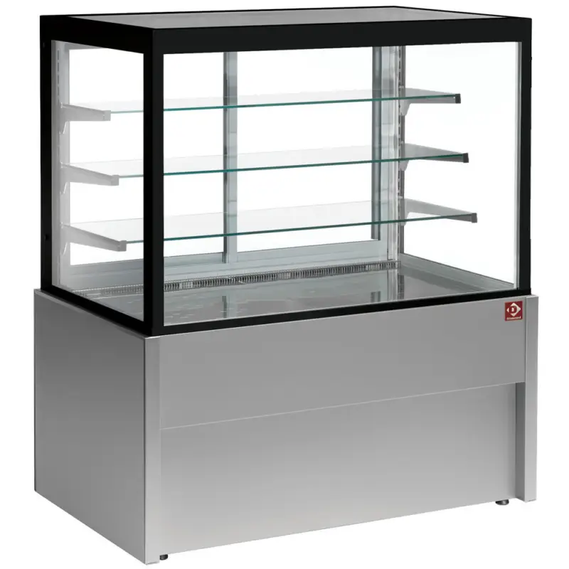 Diamond Warmhoudvitrine | Zwart/grijs | +30°c/+90°c | 4 Niveaus | 1000x780x1380mm Bestel Nu