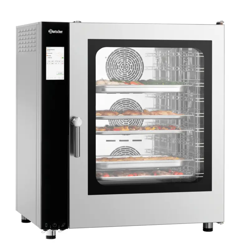 Favoriet Bartscher Combisteamer Silversteam2 P-10110D | 10 Niveaus | 50°C/300°C | 400V | Touchscreen | 905x840x1055mm