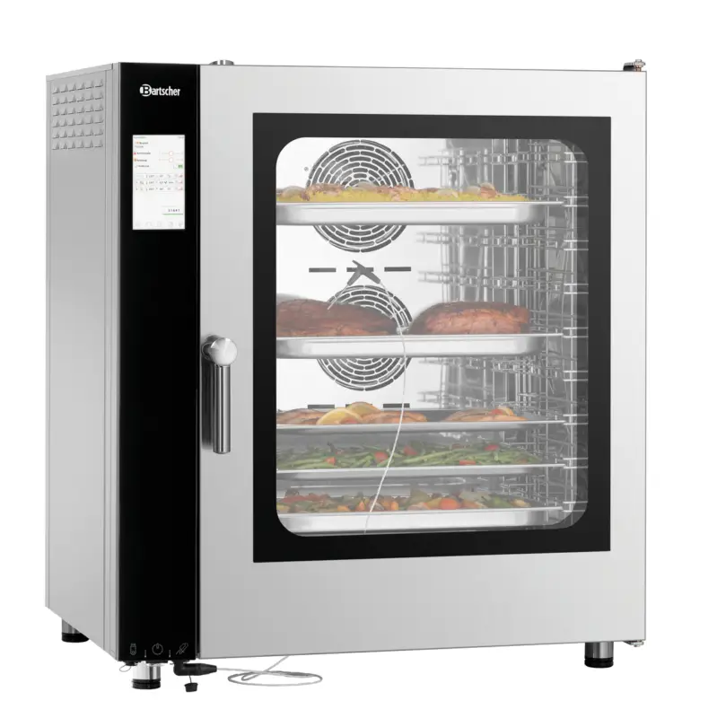 Bartscher combisteamer silversteam2 P-10110DRS | 10 niveaus | 50°C/300°C | 400V | zelfreiniging | touchscreen | 905x840x1055mm Gereduceerde Prijs