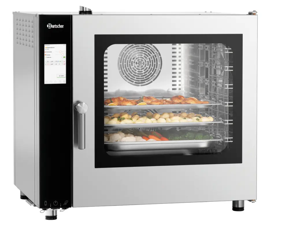 Bartscher Combisteamer Silversteam2 P-7110DRS | 7 Niveaus | 50°C/300°C | 400V | Zelfreiniging | Touchscreen | 905x840x860mm Speciale Aanbieding