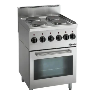 Bartscher Fornuis | Elektrisch | EO | 4 Kookplaten | 4x 2kW | Elektrische Oven | 58L | 2.2kW | 600x600x900mm Gratis Retour