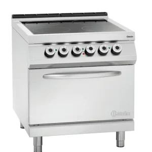 Premium Bartscher Fornuis | Elektrisch | Keramisch 2/1 GN | 4 Kookplaten | 4x 4kW | Elektrische Oven | 2/1 GN | 5.6kW | 800x900x900mm