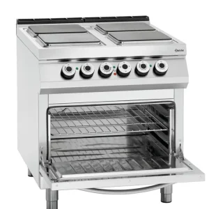 Bartscher Fornuis EO | Elektrisch | 4 Kookplaten 4kW | Elektrische Oven 2/1 GN | 800x900x900mm Goedkoop