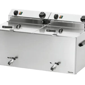 Superprijs Bartscher Friteuse | PROFESSIONAL II | Elektrisch | 10+10L | 50°C/190°C | 400V | Aftapkranen | 750x450x375mm