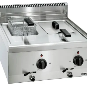 Direct Beschikbaar Bartscher Friteuse | SERIE 600 | Elektrisch | 6+6L | 140°C/200°C | 400V | Aftapkranen | 600x600x290mm