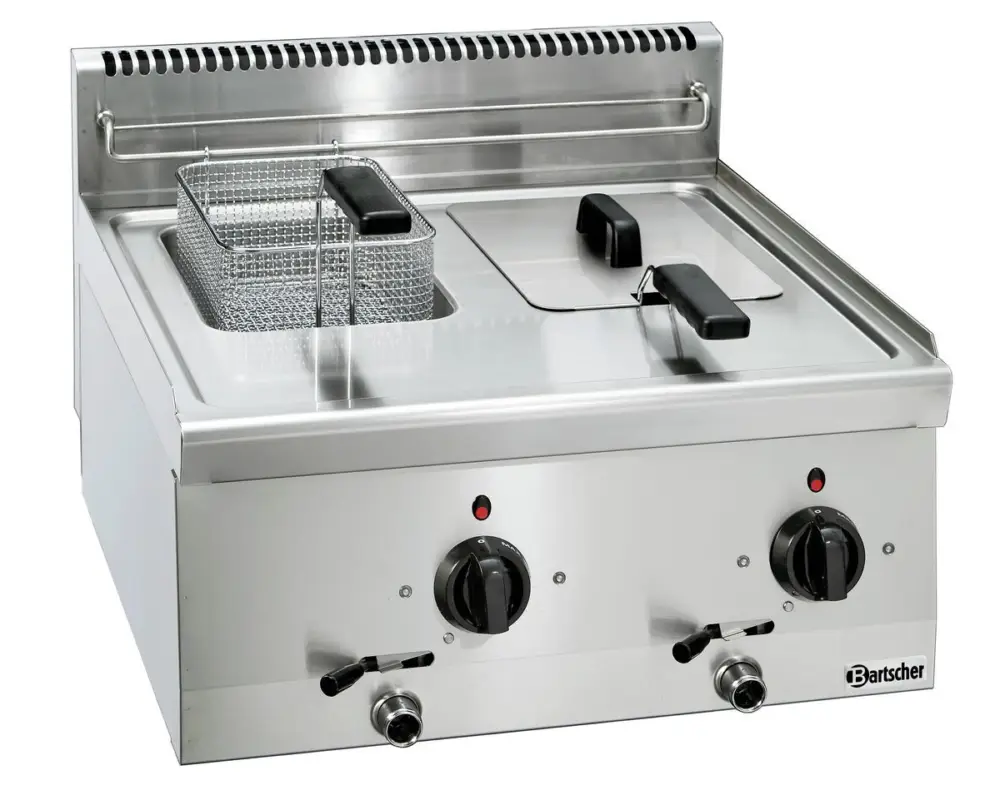 Direct Beschikbaar Bartscher Friteuse | SERIE 600 | Elektrisch | 6+6L | 140°C/200°C | 400V | Aftapkranen | 600x600x290mm