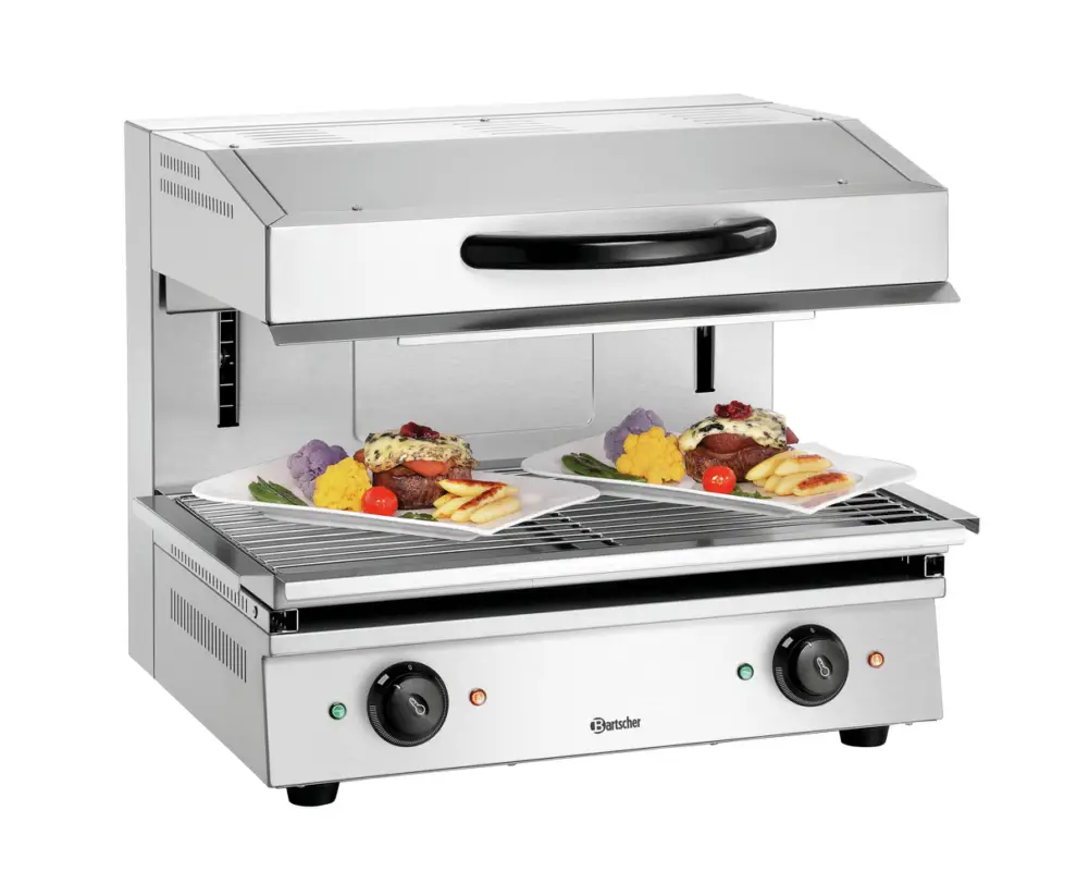 Beperkt Aanbod Bartscher Lift-Salamander 600-2Z | 2 Verwarmingszones | 400°C | RVS | 600x540x530mm