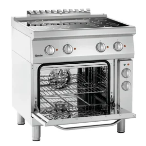 Bartscher Fornuis | Elektrisch | EBO | 4 Kookplaten | 4x 2,3 kW | Elektrische Oven | 1/1 GN | 58L | 3,6 kW | 800x700x850mm Gratis Retour