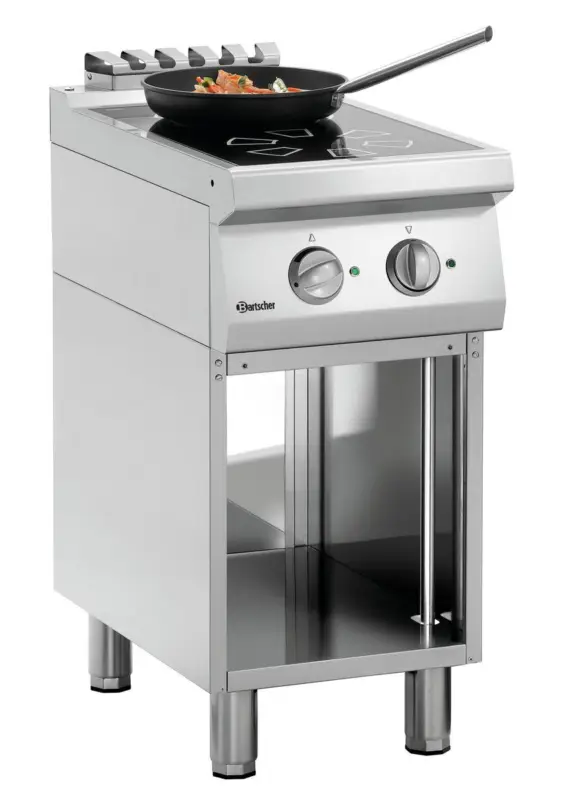 Bartscher Fornuis | Inductie | 2 Kookplaten | 2x 5 kW | Open Onderstel | 400V | 400x700x850mm Uitverkoop