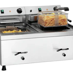 Beperkt Aanbod Bartscher Friteuse | Elektrisch | 12+12L | 50°C/190°C | 400V | Aftapkranen | 800x650x485mm