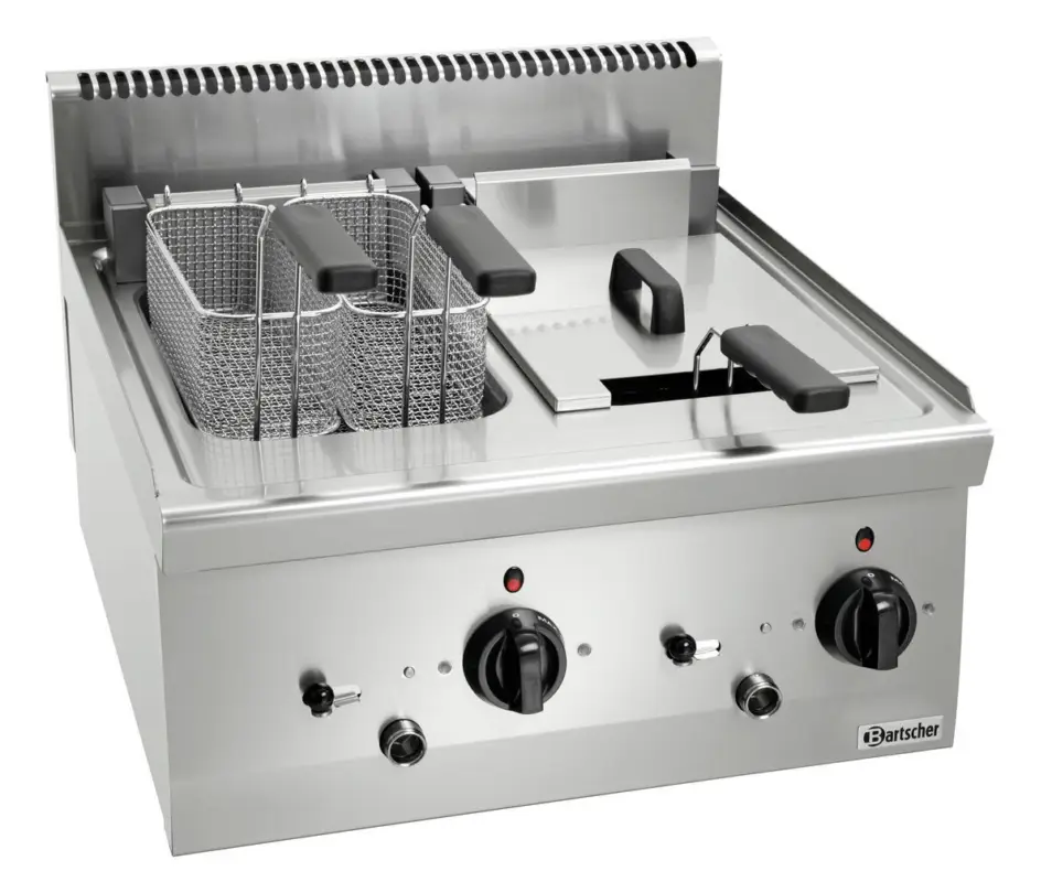 Bartscher Friteuse | SERIE 600 | Elektrisch | 8+8L | 140°C/200°C | 400V | Aftapkranen | 600x600x290mm Meest Verkocht