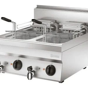 Bartscher Friteuse | SERIE 650 | Elektrisch | 10+10L | 90°C/180°C | 400V | Aftapkranen | 600x650x295mm Betrouwbaar