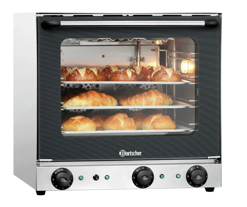 Bartscher Heteluchtoven AT120 | 230V | 2,7kW | 4 Platen | Convectie, Grill & Stoomfunctie | 600x610x580mm Express Levering