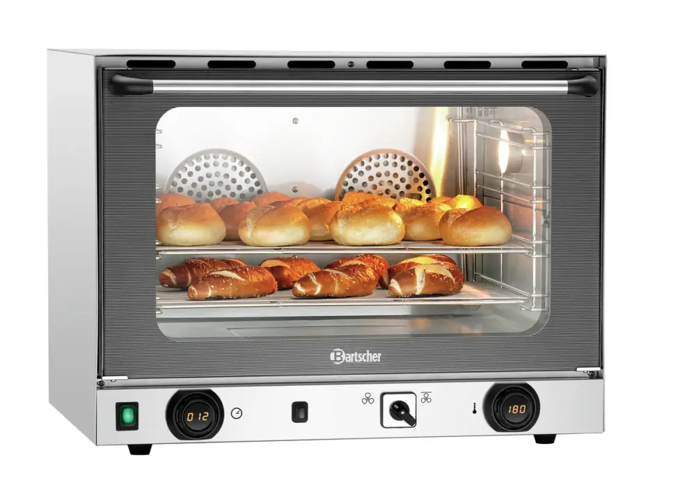 Finale Uitverkoop Bartscher Heteluchtoven AT220-MDI | 4 niveaus 1/1 GN | 50°C-300°C | 230V | Handmatige bevochtiging & grillfunctie | 700x640x540mm
