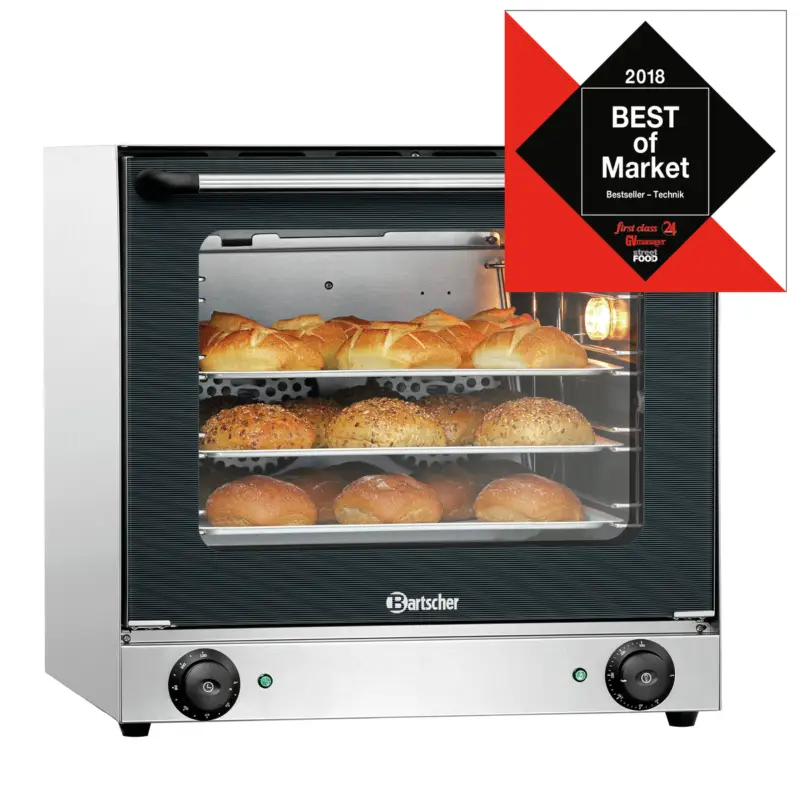Bartscher Heteluchtoven AT90 | 230V | 2,7kW | 4 Platen | Convectie-oven | 595x615x580mm Gecertificeerd