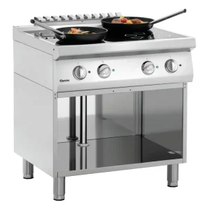Bartscher Inductie Fornuis | FLOU-1 | 4 Kookplaten | 4x 5 kW | Open Onderstel | 400V | 800x700x850mm Premium