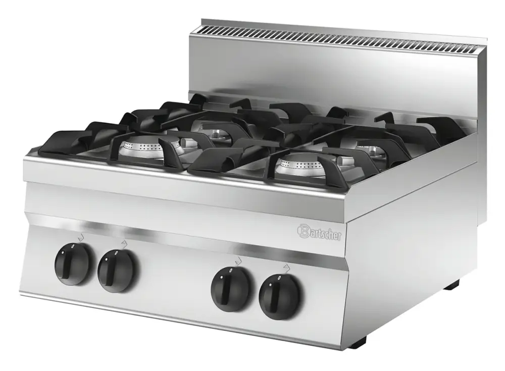 Bartscher Gasfornuis | SERIE 650 | 4 Kookpitten | 18,4 kW | Tafelmodel | 800x650x295mm Laatste Kans