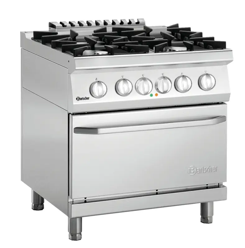 Bestseller Bartscher Gasfornuis 70040 EB21 | 4 Pitten | Elektrische Oven | 800x700x850mm