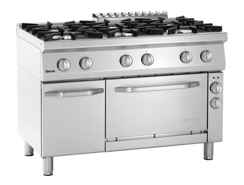 Bestel Nu Bartscher Gasfornuis 70060 EB11 | 6-pits | Elektrische Convectieoven | 1200x700x850mm