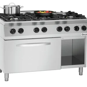 Bartscher Gasfornuis MFG 7340 | 6-pits | Gas + Elektrische Oven | 28,5 + 6 kW | 1200x700x910mm Hoge Kwaliteit