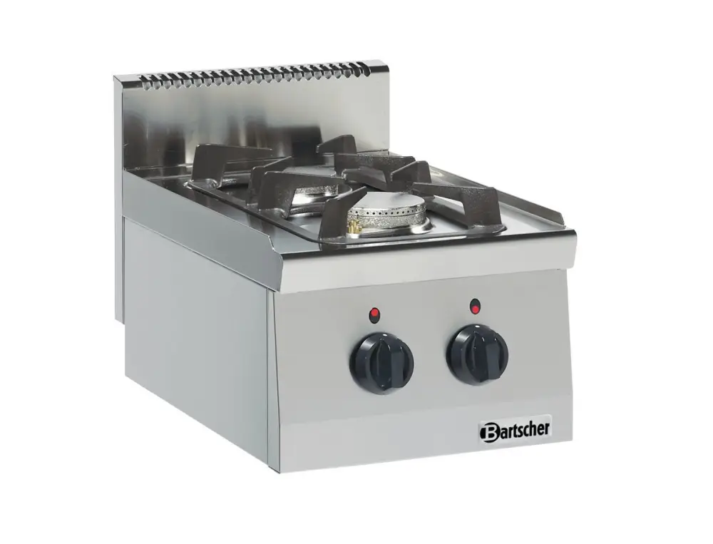 Op = Op Bartscher Gasfornuis Serie 600 | 2-pits | 9,5 kW | Tafelmodel | 400x600x290mm