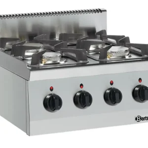 Bestel Nu Bartscher Gasfornuis Serie 600 | 4-pits | 19 kW | Tafelmodel | 600x600x290mm