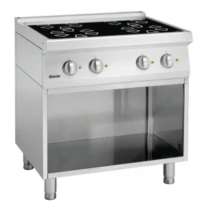 Bartscher Keramisch Fornuis Elektrisch | 4 Kookplaten | Open Onderbouw | Serie 700 | 800x700x850mm Aanbieding