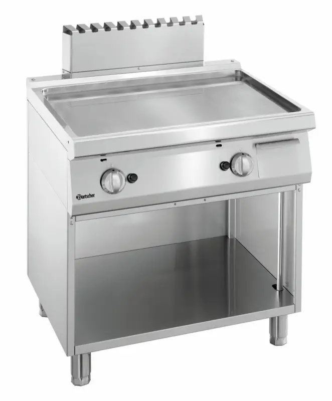 Bartscher Gas Bakplaat 700 B800 | Glad RVS Braadoppervlak 720x445mm | 14kW | 800x700x850mm Lage Prijs