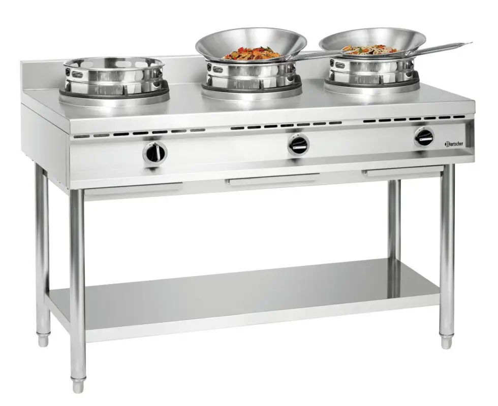 Uitverkoop Bartscher Wokkookplaat | Gas | 3 Branders | 34.5kW | 1500x600x960mm