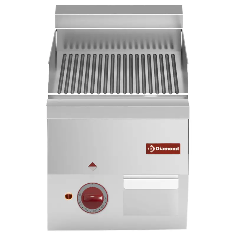 Beperkt Aanbod Diamond Bakplaat | PRO 600 | Elektrisch | Gegroefd Oppervlak | 120°C/320°C | 3kW | 230V | 300x600x280/400mm