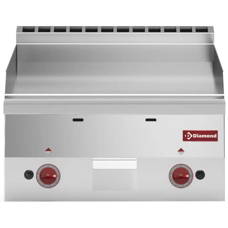 Op = Op Diamond Bakplaat | PRO 600 | Gas | Glad | 10.4kW | 600x600x280/400mm