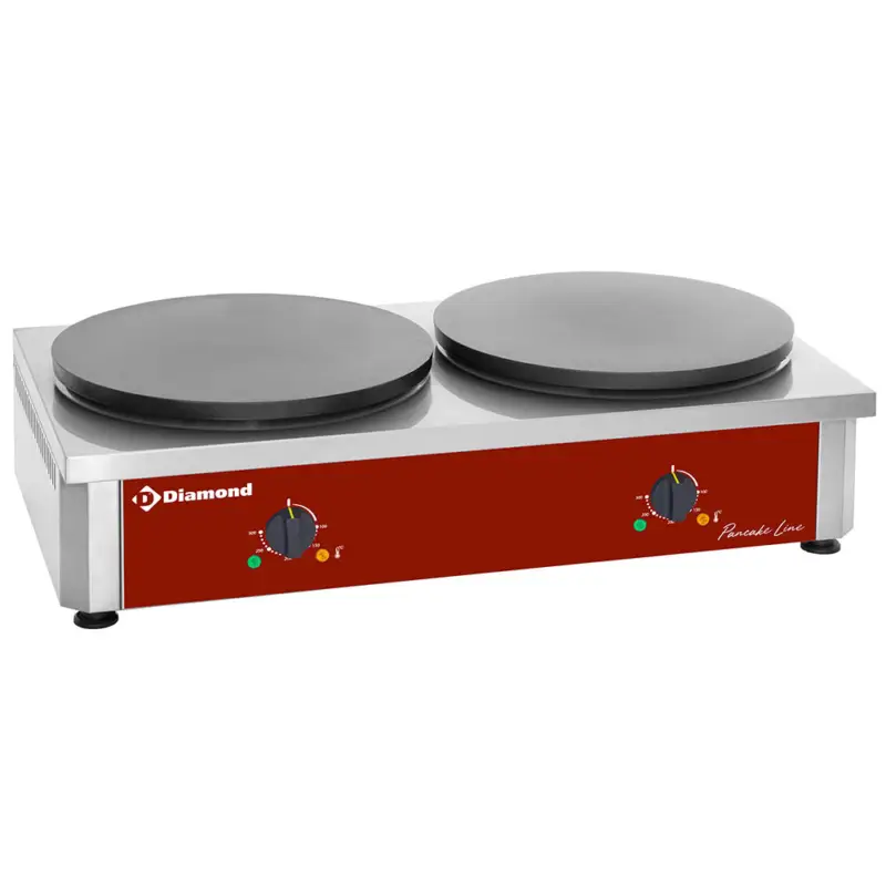Betrouwbaar Diamond Dubbele Pannenkoekplaat | 2x 230v | Ø 400mm Geëmailleerd