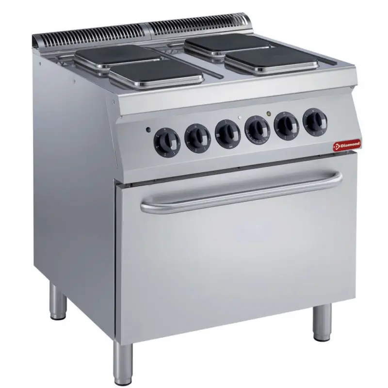 Diamond Elektrisch Fornuis | 4 Platen | GN 2/1 Oven | 16.4kW Nu Kopen