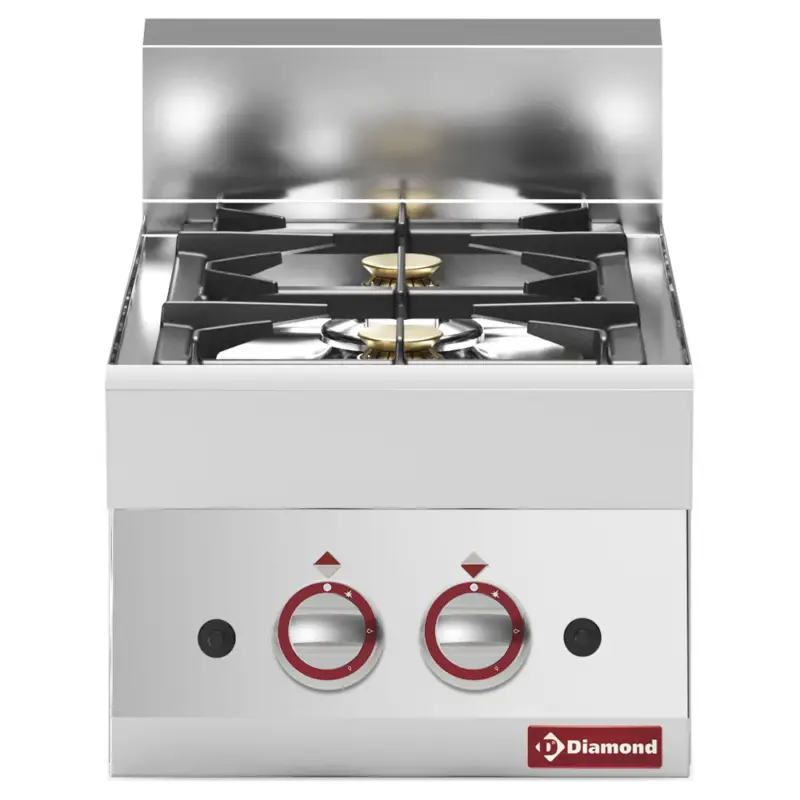 Laatste Versie Diamond Fornuis | ALPHA 650 | Tafelmodel | Gas | 2 Branders | 8.6kW | 400x650x280/380mm
