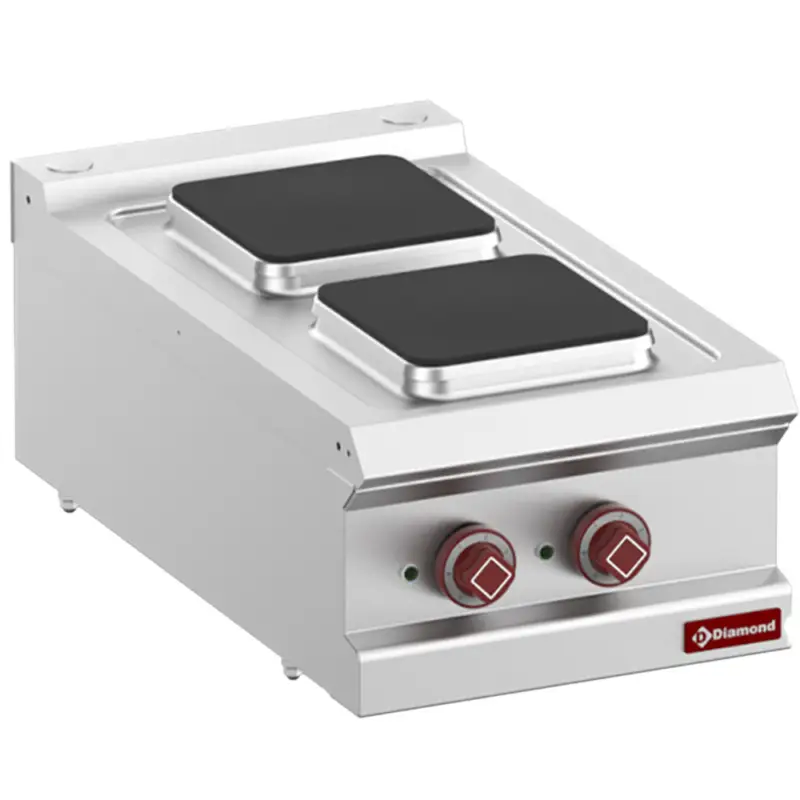 Diamond Fornuis | OPTIMA 700 | Elektrisch | 2 Kookpunten 220x220mm | 5.2kW | 400V | 400x700x250/320mm Beperkt Aanbod