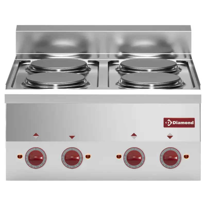 Diamond Fornuis | PRO 600 | Tafelmodel | Elektrisch | 4 Kookpunten | 8kW | 2x 230V | 600x600x280/400mm Meest Verkocht